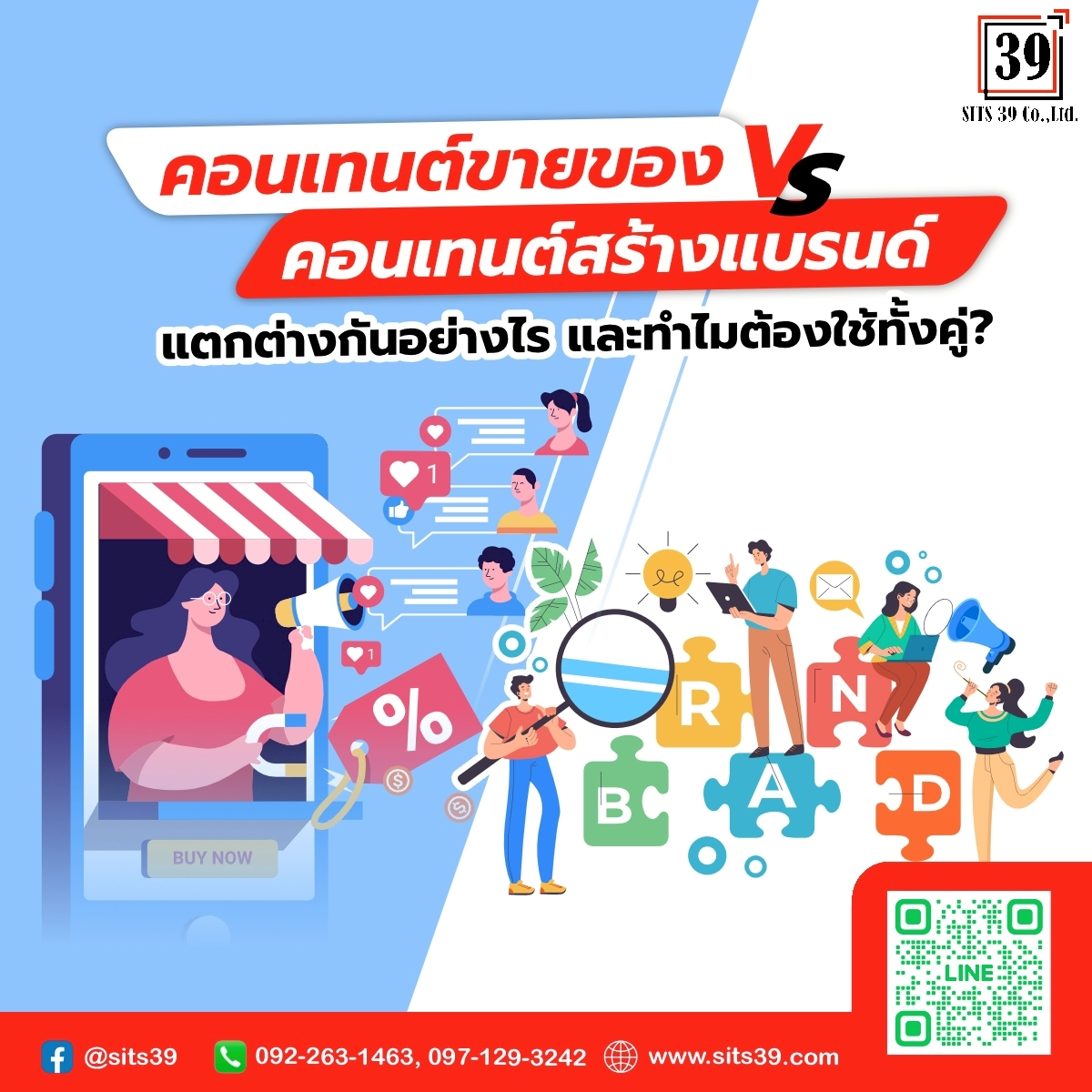 📌 คอนเทนต์ขายของ vs คอนเทนต์สร้างแบรนด์ แตกต่างกันอย่างไร และทำไมต้องใช้ทั้งคู่?